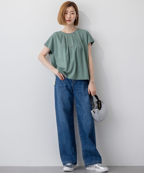 23区 S(ニジュウサンクチイサイサイズ)の「23区DENIM サマー ストレート ワイド パンツ(デニムパンツ・レディース・スカイブルー系/ターコイズブルー系/ホワイト/スカイブルー・32/34/30/28)」の20枚目の写真