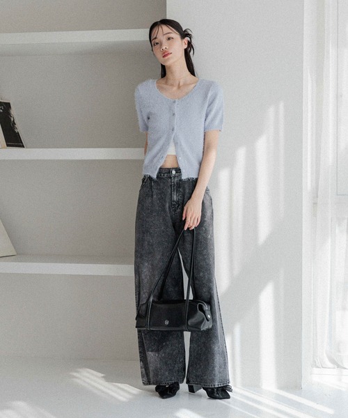 Heather（ヘザー）の「2WAYシャギーカーディガン（半袖）　452634（カーディガン/ボレロ・レディース・オフホワイト/ブルー/ピンク/レッド・FREE）」の8枚目の写真