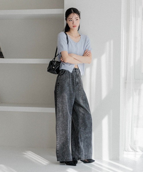 Heather（ヘザー）の「2WAYシャギーカーディガン（半袖）　452634（カーディガン/ボレロ・レディース・オフホワイト/ブルー/ピンク/レッド・FREE）」の9枚目の写真