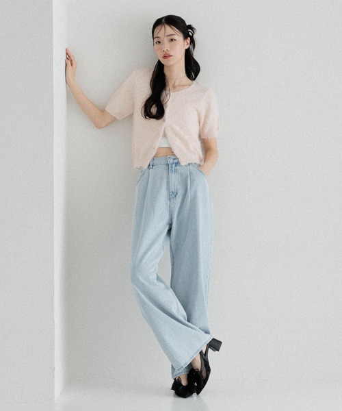 菜花ページ Heather（ヘザー）の「2WAYシャギーカーディガン（半袖） 452634