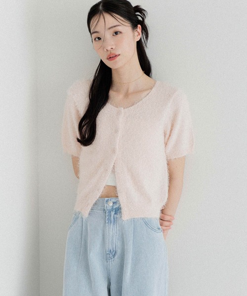 Heather（ヘザー）の「2WAYシャギーカーディガン（半袖）　452634（カーディガン/ボレロ・レディース・オフホワイト/ブルー/ピンク/レッド・FREE）」の21枚目の写真