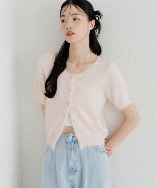 Heather（ヘザー）の「2WAYシャギーカーディガン（半袖）　452634（カーディガン/ボレロ・レディース・オフホワイト/ブルー/ピンク/レッド・FREE）」の22枚目の写真