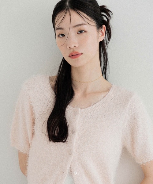 Heather（ヘザー）の「2WAYシャギーカーディガン（半袖）　452634（カーディガン/ボレロ・レディース・オフホワイト/ブルー/ピンク/レッド・FREE）」の13枚目の写真