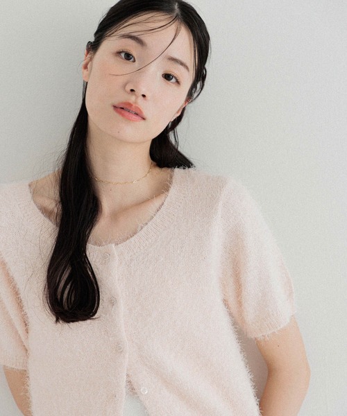 Heather（ヘザー）の「2WAYシャギーカーディガン（半袖）　452634（カーディガン/ボレロ・レディース・オフホワイト/ブルー/ピンク/レッド・FREE）」の14枚目の写真