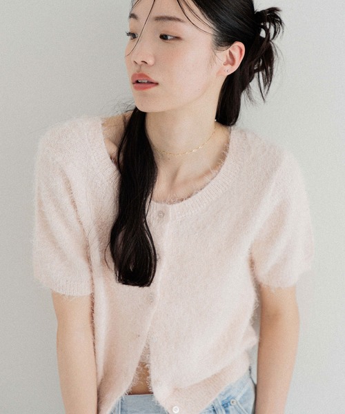 Heather（ヘザー）の「2WAYシャギーカーディガン（半袖）　452634（カーディガン/ボレロ・レディース・オフホワイト/ブルー/ピンク/レッド・FREE）」の12枚目の写真