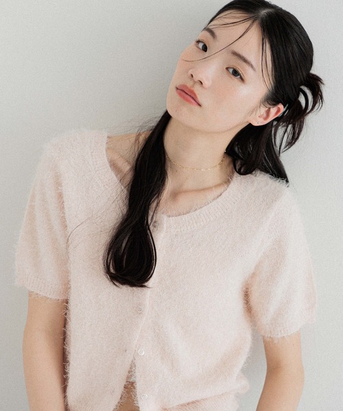 Heather（ヘザー）の「2WAYシャギーカーディガン（半袖）　452634（カーディガン/ボレロ・レディース・オフホワイト/ブルー/ピンク/レッド・FREE）」の16枚目の写真