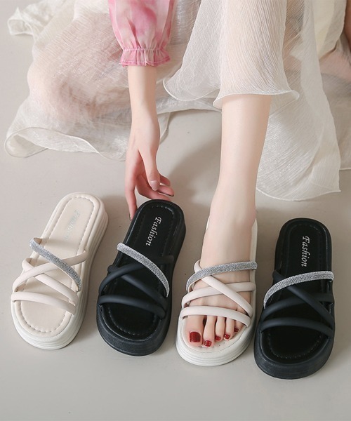 Miniministore（ミニミニストア）の「ストラップサンダル レディース 厚底 夏（サンダル・レディース・ブラック/アイボリー・22.5cm/23.0cm/23.5cm/24.0cm/24.5cm/25.0cm）」の13枚目の写真