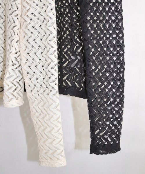 lit（リット）の「Lace Jacquard Tops（シャツ/ブラウス・レディース・ブラック/アイボリー・FREE）」の19枚目の写真