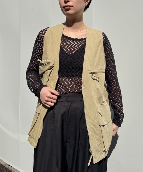 lit（リット）の「Lace Jacquard Tops（シャツ/ブラウス・レディース・ブラック/アイボリー・FREE）」の22枚目の写真