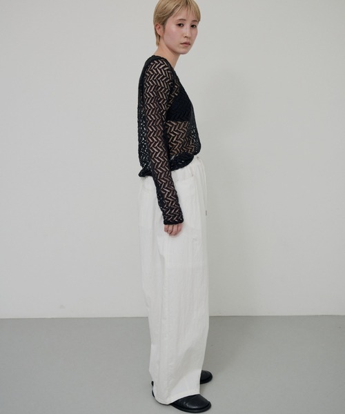 lit（リット）の「Lace Jacquard Tops（シャツ/ブラウス・レディース・ブラック/アイボリー・FREE）」の12枚目の写真