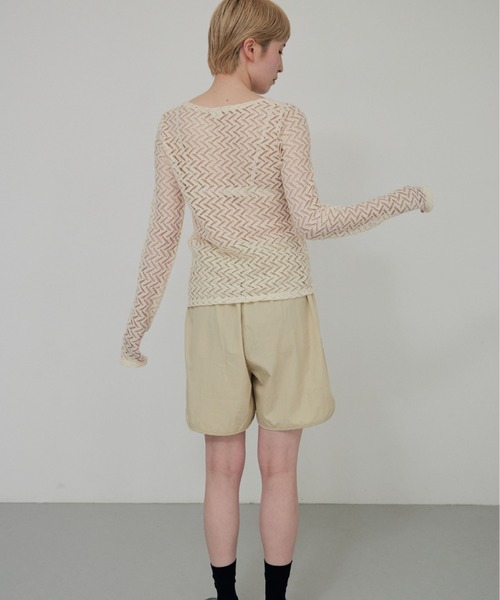 lit（リット）の「Lace Jacquard Tops（シャツ/ブラウス・レディース・ブラック/アイボリー・FREE）」の6枚目の写真