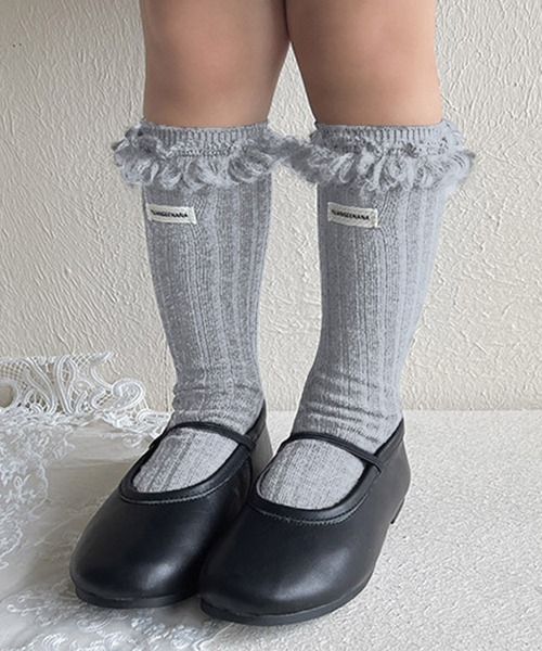 aimoha（アイモハ）の「【aimoha-KIDS-】フリンジリブソックス（ソックス/靴下・キッズ・ブラウン/ブラック/ベージュ/ライトグレー/ホワイト/モカ/ダークグレー/バーガンディー・FREE）」の20枚目の写真