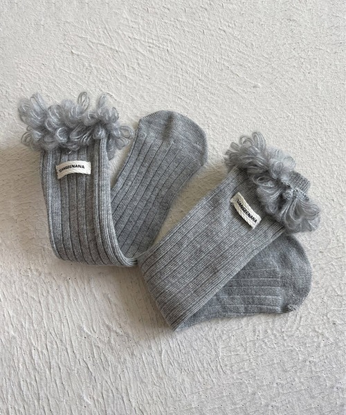 aimoha（アイモハ）の「【aimoha-KIDS-】フリンジリブソックス（ソックス/靴下・キッズ・ブラウン/ブラック/ベージュ/ライトグレー/ホワイト/モカ/ダークグレー/バーガンディー・FREE）」の21枚目の写真