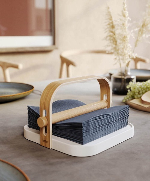entre square（アントレスクエアー）の「UMBRA/ベルウッド ナプキンホルダー ホワイト/ナチュラル（キッチン収納・レディース・ホワイト・ONE SIZE）」の14枚目の写真