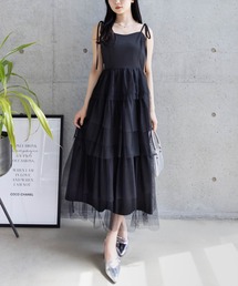 clear | 【低身長サイズ有】チュールティアードキャミワンピース[バレエコア ガーリー フェミン 大人]≪2025SS新作≫(ワンピース)