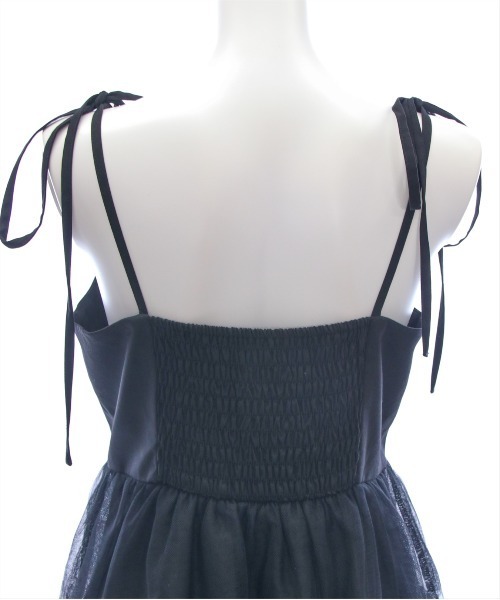 clear（クリア）の「【低身長サイズ有】チュールティアードキャミワンピース[バレエコア ガーリー フェミン 大人]≪2025SS新作≫（ワンピース・レディース・アイボリー/ブラック・F/XS）」の9枚目の写真