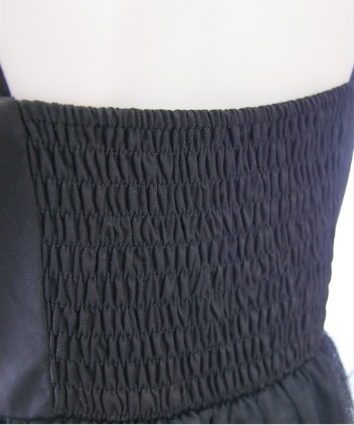 clear（クリア）の「【低身長サイズ有】チュールティアードキャミワンピース[バレエコア ガーリー フェミン 大人]≪2025SS新作≫（ワンピース・レディース・アイボリー/ブラック・F/XS）」の10枚目の写真