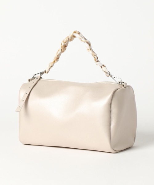 LEPSIM（レプシィム）の「フェイクレザーシリンダーバッグ　451459（ショルダーバッグ・レディース・ブラック/サックスブルー/アイボリー・ONE SIZE）」の2枚目の写真