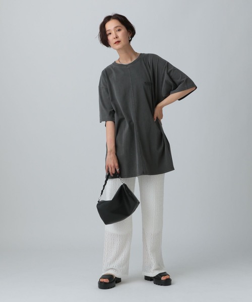 LEPSIM（レプシィム）の「フェイクレザーシリンダーバッグ　451459（ショルダーバッグ・レディース・ブラック/サックスブルー/アイボリー・ONE SIZE）」の4枚目の写真