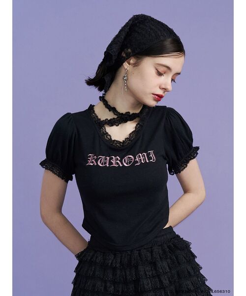 jouetie（ジュエティ）の「【メロクロコラボ】KUROMIフリルチョーカーリボントップス（Tシャツ/カットソー・レディース・ブラック/ブルー・MEDIUM）」の20枚目の写真