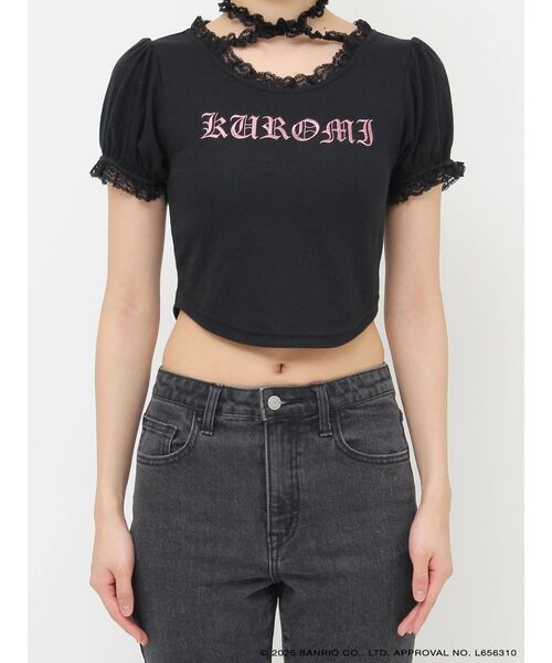 jouetie（ジュエティ）の「【メロクロコラボ】KUROMIフリルチョーカーリボントップス（Tシャツ/カットソー・レディース・ブラック/ブルー・MEDIUM）」の8枚目の写真