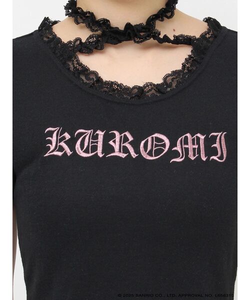 tシャツ 「メロクロコラボ」KUROMIフリルチョーカーリボントップス レディース jouetie tシャツ 「メロクロコラボ」KUROMIフリルチョーカー