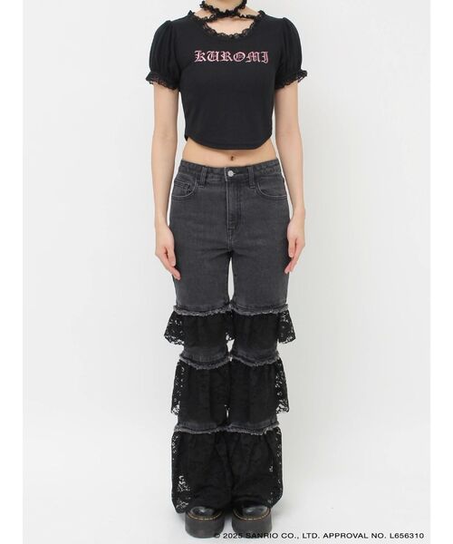 jouetie（ジュエティ）の「【メロクロコラボ】KUROMIフリルチョーカーリボントップス（Tシャツ/カットソー・レディース・ブラック/ブルー・MEDIUM）」の16枚目の写真