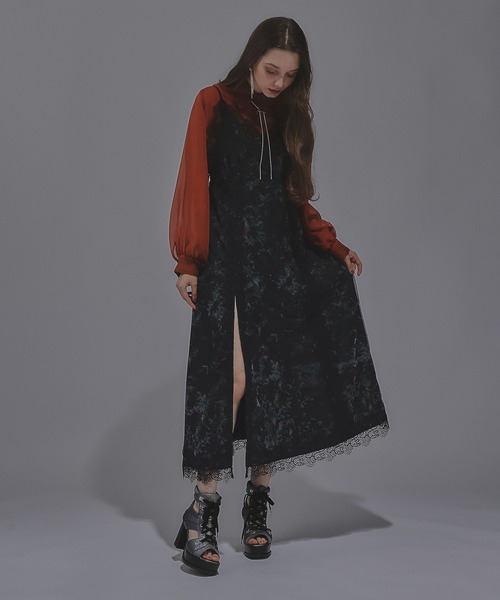 HARE ARTflowerキャミワンピース アートフラワー ブラック HARE（ハレ）の「ARTflowerキャミワンピース(HARE)（ワンピース）」 - WEAR