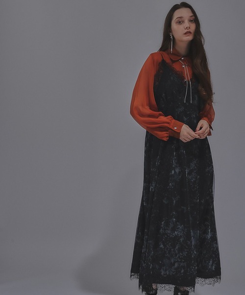 HARE ハレ ハイショックステッチプリーツワンピース ブラック HARE（ハレ）の「ハイショクステッチプリーツワンピース(HARE