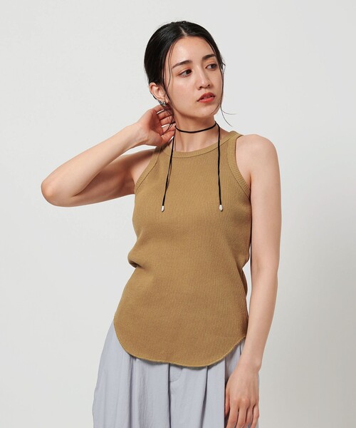 BEAUTY&YOUTH UNITED ARROWS（ビューティーアンドユースユナイテッドアローズ）の「リブ アメリカンスリーブ タンクトップ（タンクトップ・レディース・オフホワイト/ダークグレー/ベージュ・FREE）」の3枚目の写真