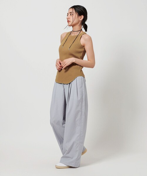 BEAUTY&YOUTH UNITED ARROWS（ビューティーアンドユースユナイテッドアローズ）の「リブ アメリカンスリーブ タンクトップ（タンクトップ・レディース・オフホワイト/ダークグレー/ベージュ・FREE）」の6枚目の写真