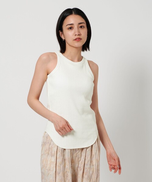 BEAUTY&YOUTH UNITED ARROWS（ビューティーアンドユースユナイテッドアローズ）の「リブ アメリカンスリーブ タンクトップ（タンクトップ・レディース・オフホワイト/ダークグレー/ベージュ・FREE）」の8枚目の写真