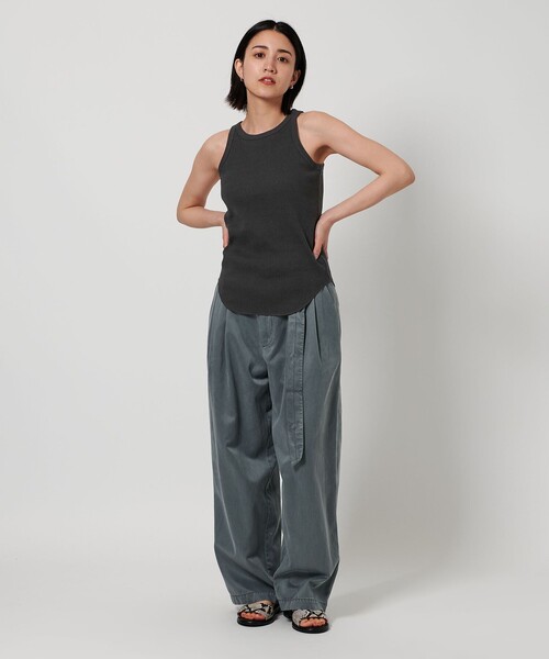 BEAUTY&YOUTH UNITED ARROWS（ビューティーアンドユースユナイテッドアローズ）の「リブ アメリカンスリーブ タンクトップ（タンクトップ・レディース・オフホワイト/ダークグレー/ベージュ・FREE）」の11枚目の写真