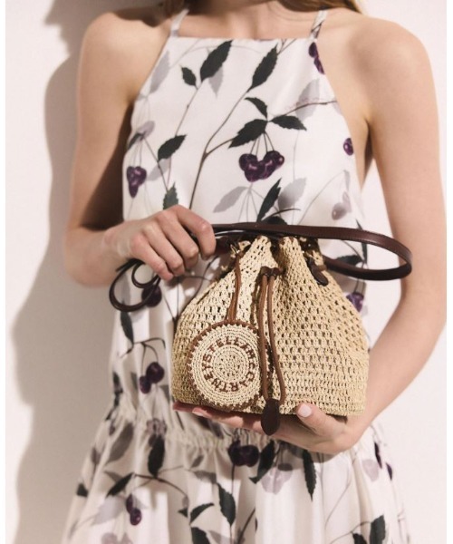 Falabella Raffia Crochet Bucket Bag / ファラベラ ラフィア