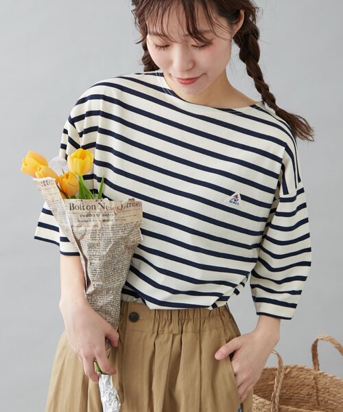 tシャツ 「GEVACO」ボートネック半袖ボーダーTEE レディース メンズ GEVACO（ゲバコ）の「【GEVACO】ボートネック半袖ボーダーTEE（T