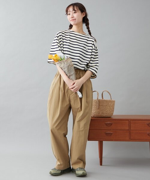 GEVACO（ゲバコ）の「【GEVACO】ボートネック半袖ボーダーTEE（Tシャツ/カットソー・レディース・アイボリー/ブラック/ネイビー・MEDIUM/LARGE）」の14枚目の写真