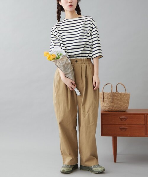 GEVACO（ゲバコ）の「【GEVACO】ボートネック半袖ボーダーTEE（T