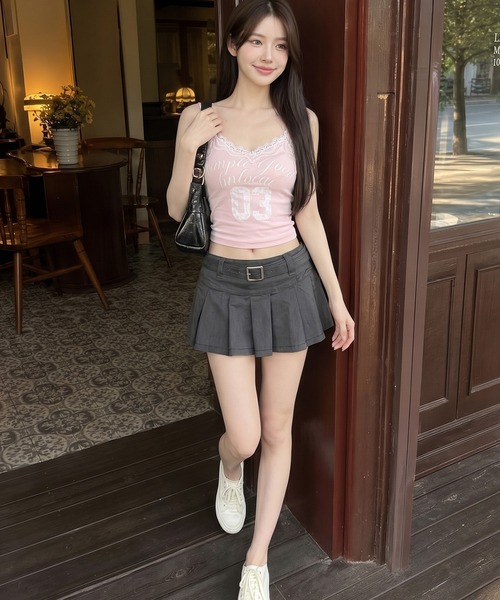 HOOK(フック)の「【HOOK】for girls レーススポーティロゴキャミソール (SS)(キャミソール・レディース・ブラック/ピンク/ホワイト・MEDIUM/SMALL)」の21枚目の写真