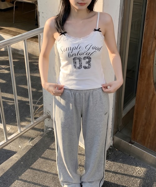 HOOK(フック)の「【HOOK】for girls レーススポーティロゴキャミソール (SS)(キャミソール・レディース・ブラック/ピンク/ホワイト・MEDIUM/SMALL)」の9枚目の写真