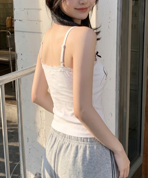 HOOK(フック)の「【HOOK】for girls レーススポーティロゴキャミソール (SS)(キャミソール・レディース・ブラック/ピンク/ホワイト・MEDIUM/SMALL)」の5枚目の写真