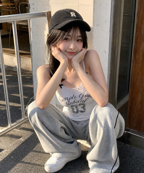 HOOK(フック)の「【HOOK】for girls レーススポーティロゴキャミソール (SS)(キャミソール・レディース・ブラック/ピンク/ホワイト・MEDIUM/SMALL)」の10枚目の写真