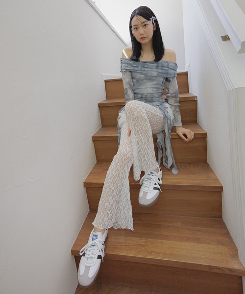 3.3 Field Trip （3.3フィールドトリップ）の「3.3 Field Trip／レースフレアパンツ（その他パンツ・レディース・ブラック/オフホワイト・FREE）」の7枚目の写真