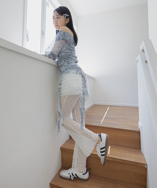 3.3 Field Trip （3.3フィールドトリップ）の「3.3 Field Trip／レースフレアパンツ（その他パンツ・レディース・ブラック/オフホワイト・FREE）」の11枚目の写真