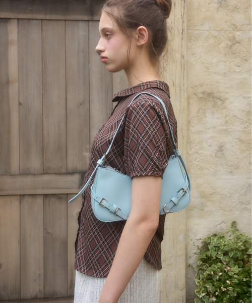 Birthday room(バースデイルーム)の「チェック柄丸襟ブラウス/checkered round-neck blouse(シャツ/ブラウス・レディース・ブラウン/ベージュ・FREE)」の15枚目の写真