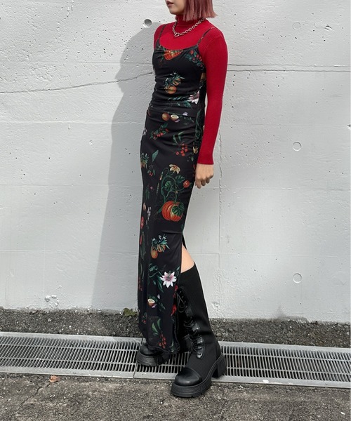 セール】【jiasecond.】ボタニカルプリントキャミソールロング