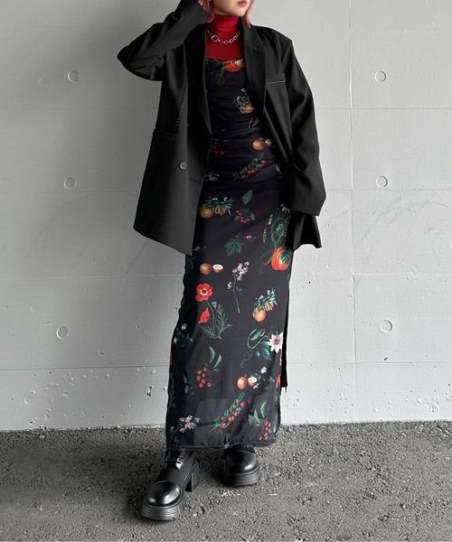 セール】【jiasecond.】ボタニカルプリントキャミソールロング