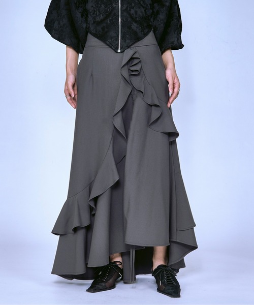 Ezick（エジック）の「Asymmetry Waltz ドロストフレアスカート（スカート・レディース・ブラック/グレー・FREE）」の18枚目の写真