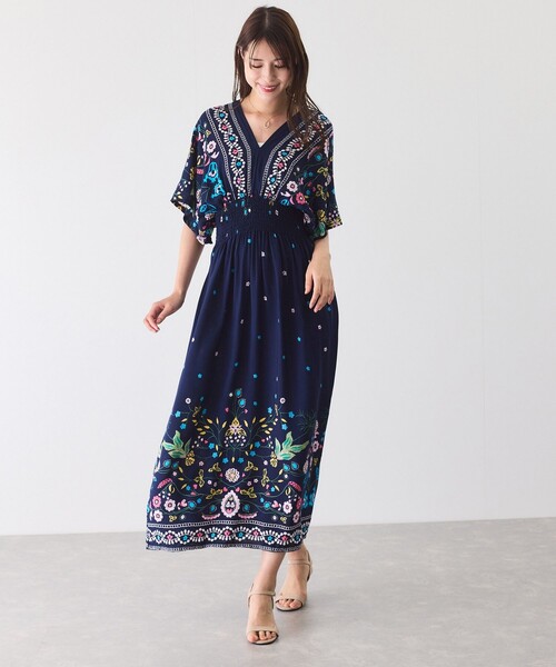 Jayro（ジャイロ）の「プリントロングワンピース（ワンピース・レディース・ブルー系その他/ブラック系その他/ブルー系その他2/ブルー/ブラック系その他2・FREE）」の6枚目の写真