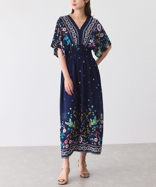 Jayro（ジャイロ）の「プリントロングワンピース（ワンピース・レディース・ブルー系その他/ブラック系その他/ブルー系その他2/ブルー/ブラック系その他2・FREE）」の4枚目の写真