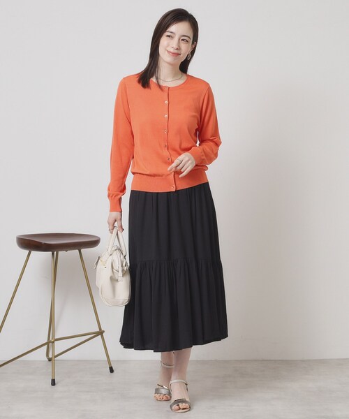 ITS'DEMO（イッツデモ）の「【ウエストゴム／手洗い可】強撚スラブスカート（スカート・レディース・オフホワイト/ブラック/ブルーグリーン/ピンク系・00）」の10枚目の写真